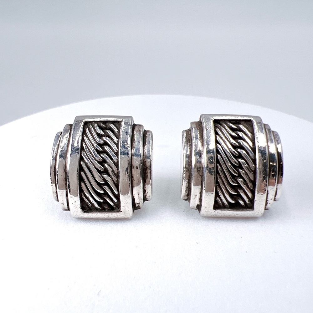 LOIS HILL STERLING SILVER GEOMETRIC PIERCED EARRINGS